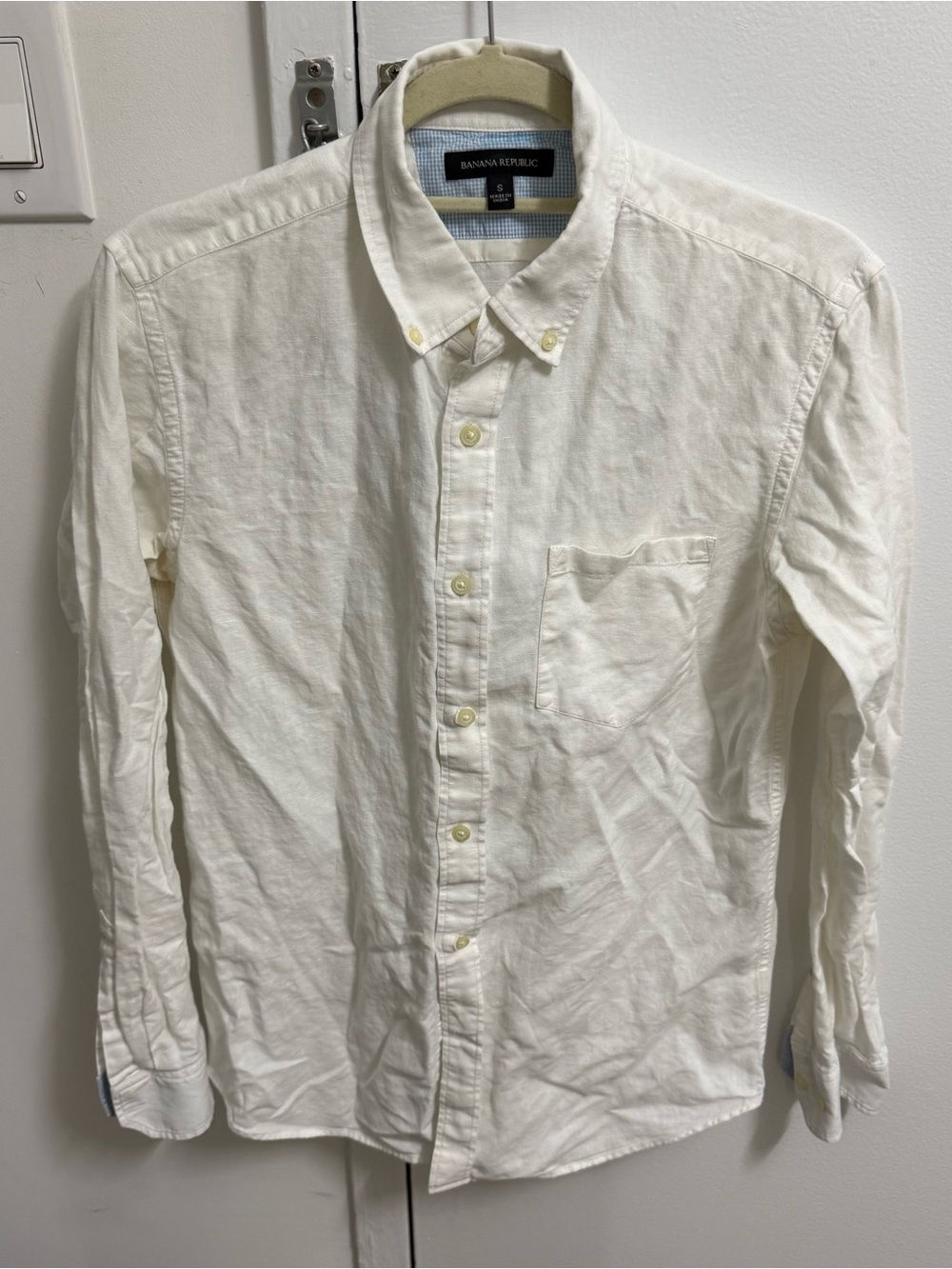 Banana republic linen blend white shirt